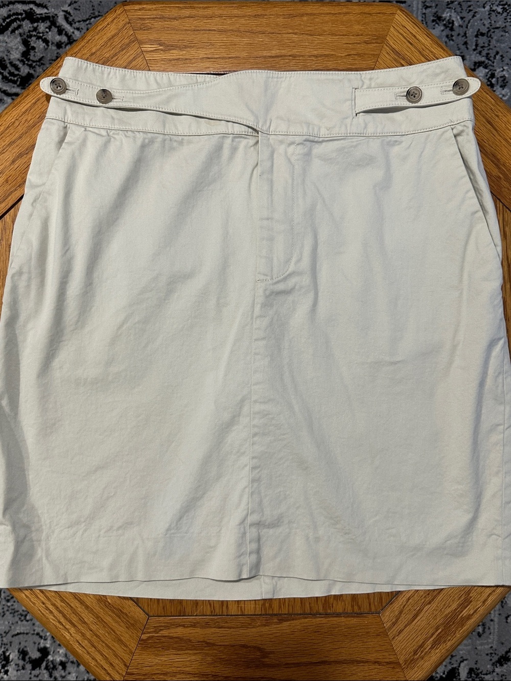 *RALPH LAUREN* Cream Rugby Cotton Skirt w/ Waist Tab Size 8